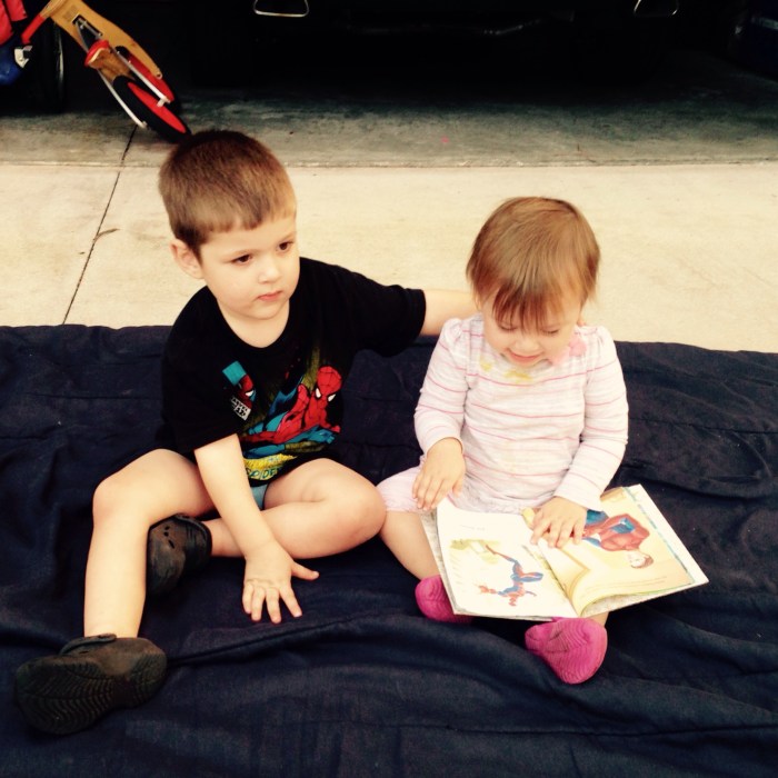 reading with sister